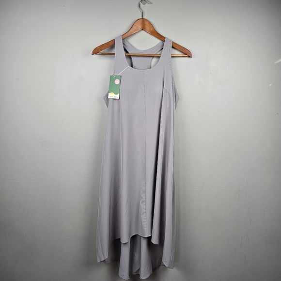 NWT HALARA Racerback High Low Flowy Quick Dry Casual Dress Gray | size small - Picture 4 of 13
